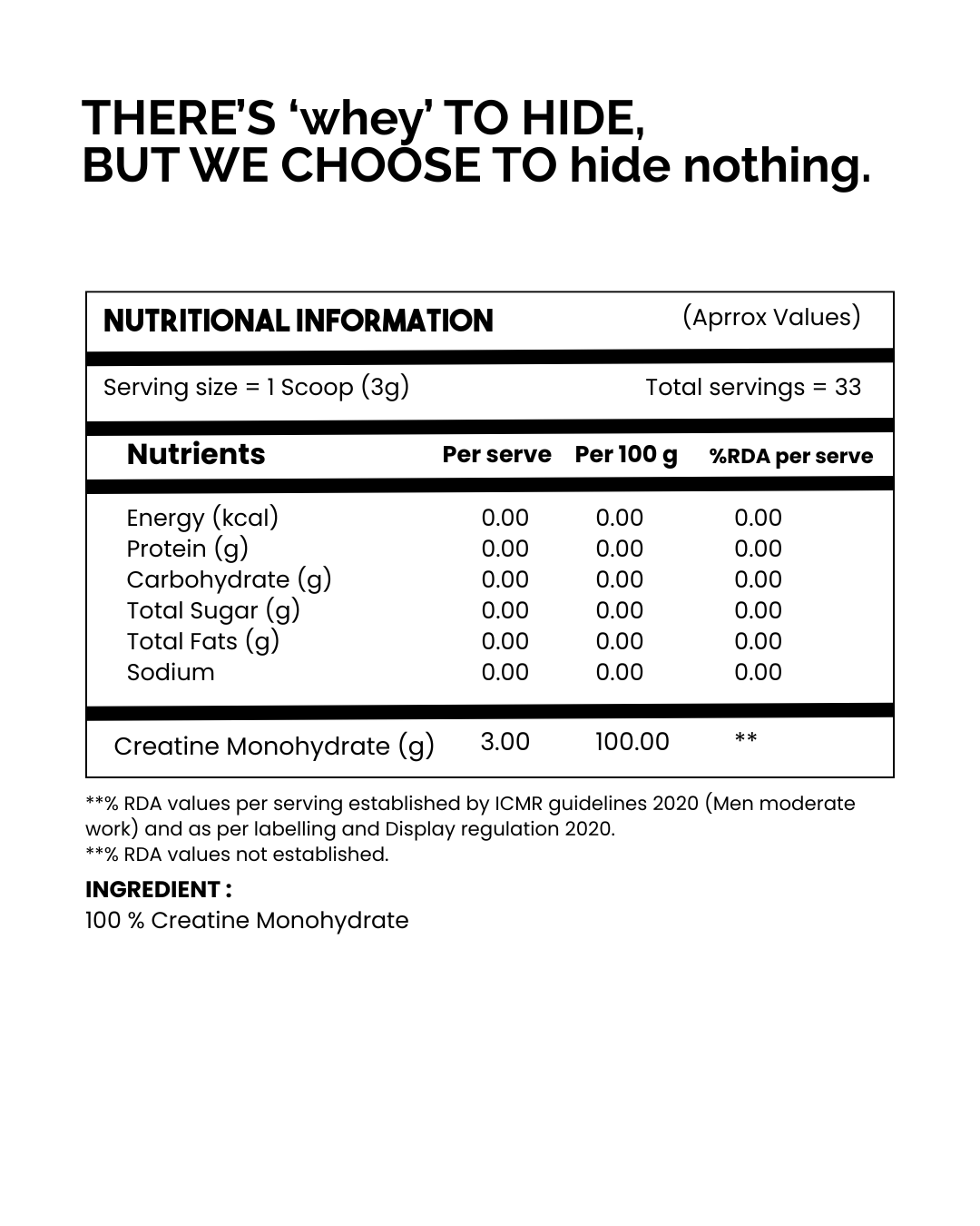 Micronised Creatine Monohydrate | 100% Pure & Unflavoured