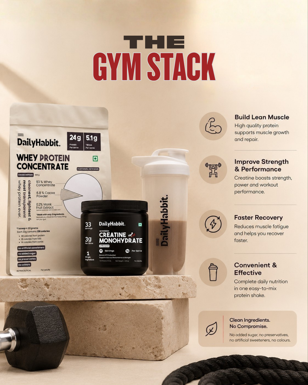 The Gym Stack | Everyday Strength & Muscle Building Bundle