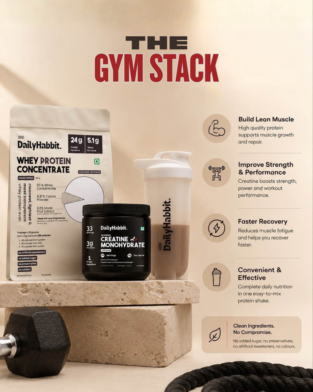 The Gym Stack | Everyday Strength & Muscle Building Bundle