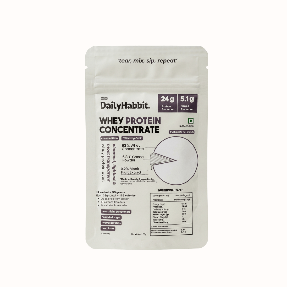 Whey Protein Concentrate | 24g Protein | Only 3 Ingredients