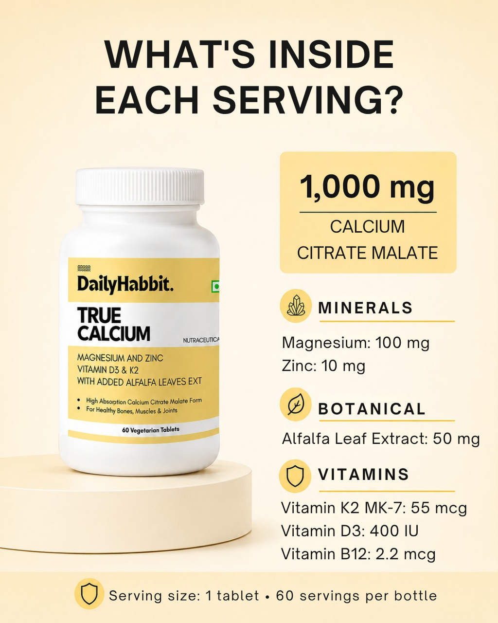 Calcium Supplements with Vitamin D3 & K2