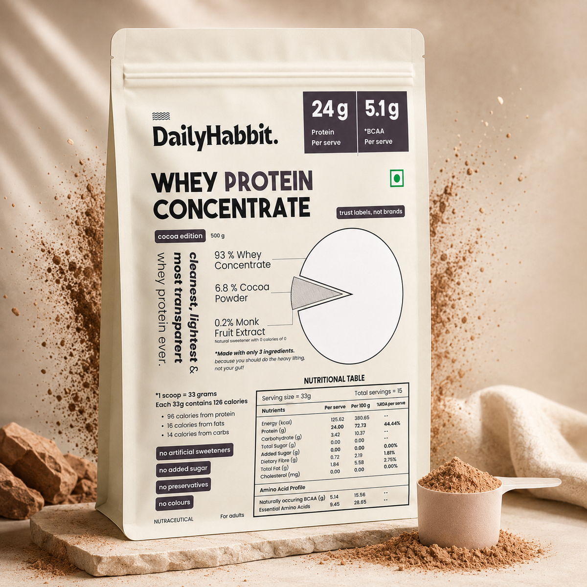 Whey Protein Concentrate | 24g Protein | Only 3 Ingredients